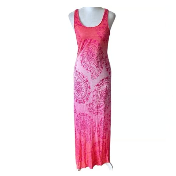 NWT Tommy Bahama Posy Pink Sunset Paisley Summer Maxi Dress Size XS - Picture 2 of 4